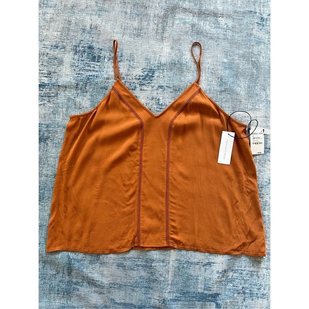 NWT! Treasure & Bond Spaghetti Strap Tank Top in "Rust Leather" Size 1X